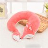 jidachuang Kids Travel Pillows Fox Neck Pillow Animal U-Shaped Plush Fur Warm Cartoon Comfortable Luggage Pillow for Airplanes Planes Car Train (Pink)