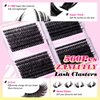 Lash Clusters D Curl Individual Lashes Fluffy Eyelash Clusters Bulk zanlufly Thick Lash Extension 560Pcs Natural DIY Eyelash Extension (9-16MM,60D+70D+80D+100D)