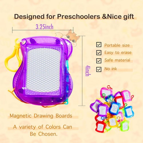 12 Pack Mini Magnetic Drawing Board Keychain for Backpack Erasable Sketch for Kids Classroom Rewards Easter Basket Stuffers Party Favors Goodie Bag Stocking Stuffers (12 pcs Draw Keychain)