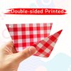 VILIFEVER 2 Pieces Red and White Checkered Banner, Double Sided Red Gingham Pennant Banner for BBQ Picnic Theme Baby Shower Birthday Party Decorations Supplies