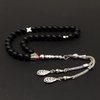 ALBATROSART -Gentle Men Collection- Prayer Beads-Worry Beads-Tesbih-Tasbih-Tasbeeh-Misbaha-Masbaha-Subha-Sebha-Rosary (Synthetic Black Onyx Stone -8 mm 33 beads-)
