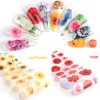 Flowers Nail Art Foil Transfer Stickers Decals, Holographic Floral Nail Art Design, Sky Starry Paper Transfer Foils Nails Supplies for Women Girls Manicure Decoration Nail Accessories Set(10 Sheets)