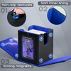 ZLCA MTG Deck Box with Commander Window Display, Trading Card Storage Box Holds 100 Double-Sleeved Cards Suitable for TCG/CCG/PTCG/EDH/Magic/Sport Cards (Black&Blue)