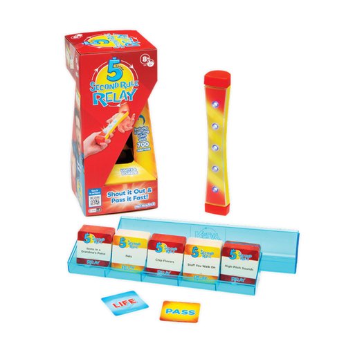 5 Second Rule Relay - Family Party Game - Electronic Relay Baton - Shout It Out & Pass It Fast! - for 2 or More Players, for Kids Ages 8 and Up