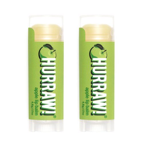 Hurraw! Apple Lip Balm, 2 Pack: Organic, Certified Vegan, Cruelty and Gluten Free. Non-GMO, 100% Natural Ingredients. Bee, Shea, Soy and Palm Free. Made in USA