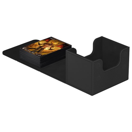 Ultimate Guard Sidewinder 100+, Deck Box for 100 Double-Sleeved TCG Cards, Black, Magnetic Closure & Microfiber Inner Lining for Secure Storage