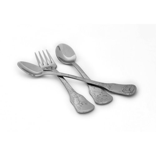 Kleynimals Safari Friends Baby Flatware Set - Made in the USA - 100% stainless steel baby forks and spoons