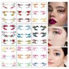 60 Pairs Halloween Christmas Eye Shadow Tattoo Sticker Eyeliner Temporary Tattoos Transfer Eyeshadow Stickers for Women Eye Makeup Decorations