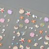 Summer Ocean Shell Nail Art Stickers Decals 5D Embossed Seashell Starfish Nail Stickers Summer Ocean Seahorse Nail Art Decorations Supplies Ocean Theme Nail Adhesive Sliders for Women and Girls