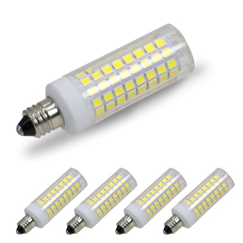 [4-Pack] E11 led Bulb, 75W or 100W Equivalent Halogen Replacement Lights, Dimmable, Mini Candelabra Base, 850 Lumens, Daylight White 6000K, AC110V/ 120V/ 130V, Replaces T4 /T3 JD e11 Light Bulb.