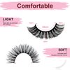 SONAFEEL False Eyelashes Russian Strip Lashes D Curl Wispy Mink Lashes 18mm 10Pairs Curly Lashes Natural Look Like Extensions Reusable Pestaas Postizas