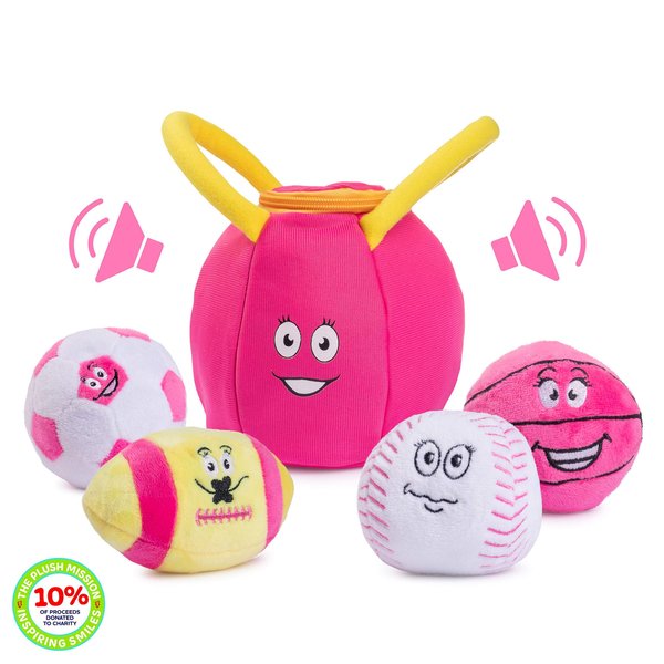 Talking Plush Sports Balls for Toddlers 1-3 | Soft Sports Balls for Baby | Toddler Sports Toys | Set of 4 - Plush Basketball, Baseball, Soccer Ball & Football