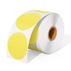 MUNBYN 2 Inch Circle Yellow Thermal Sticker Labels, Self-Adhesive Round Direct Thermal Labels, Multi-Purpose Roll Thermal Stickers for Business-750 Labels/1 Roll