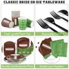 durony 144 Pieces Football Party Supplies Tableware Set Disposable Paper Plates and Napkins Forks Serve 24 Guests Football Table Buffet Decoration for Football Birthday Party Supplies