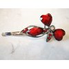 Generic Retro bohemian crystal heart bobby pin hair pin hair clip with gems and crystals Set: A (Primary color: Red)