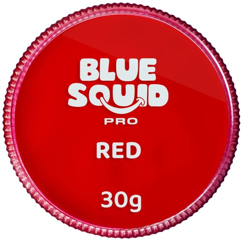 Blue Squid PRO Face Paint - Professional Water Based Single Cake Facepaint & Body Paints - SFX Makeup, Kids Adults Face Painting for Costume, Halloween, Cosplay - Classic Red 30g / 1oz