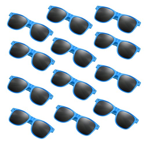 FEPITO 24 Pieces Party Sunglasses Bulk for Birthday Party supplies Treat Bag Fillers for Beach Pool Party Toys for Adults, Blue