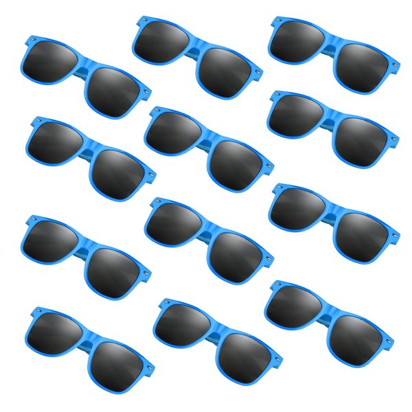 FEPITO 24 Pieces Party Sunglasses Bulk for Birthday Party supplies Treat Bag Fillers for Beach Pool Party Toys for Adults, Blue