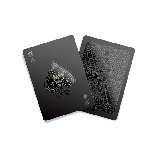 Gent Supply Black Waterproof Playing Cards - Day of The Dead, Gold Silver & Black Edition