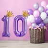 Purple 4 Balloon 40 Inch,Giant Number 4 Balloon & Mini Crown Balloon Set for Girl Boy 4th Birthday Party Decorations,Purple Birthday Party Decorations Supplies Birthday Digital Balloon