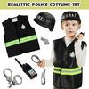 Cocojeci Boys Dress up Trunk Costumes Set,15pcs Pretend Role Play Set Fireman, Police, Construction Worker Costume with Accessories for Kids Ages 3-7