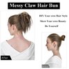 Claw Clip Messy Hair Piece Tousled Updo Messy Hair Bun Hair Scrunchies Synthetic Wavy Curly Chignon Hair Extension Ponytail Hairpieces for Women (Strawberry Blonde/Bleach Blonde)