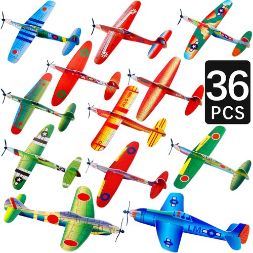 CACASO 36 Pack Foam Airplane Toys,Glider Planes for Kids,Planes Toys for Boys &amp; Girls,Birthday Pa...