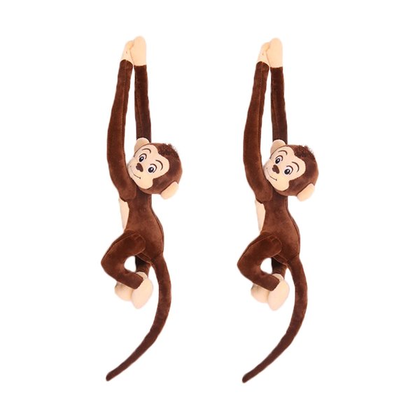 zhidiloveyou 2PCS Hanging Monkey Stuffed Animals Plush Cute Brown Monkey Toy for Kids, 27.6"