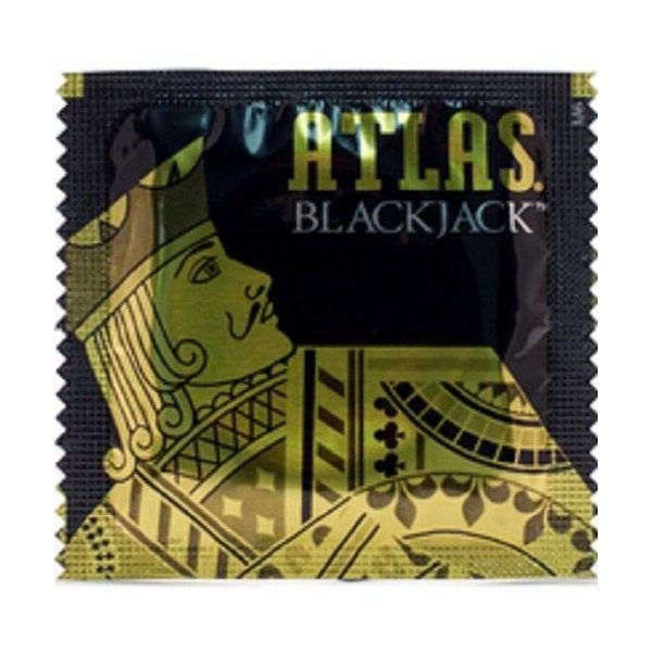 Atlas Blackjack with Silver Lunamax Pocket Case, Special Occasion Lubricated Latex Condoms-24 Count