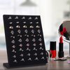 Homeanda Black Velvet L-Shaped 50 Slots Ring Earring Jewelry Display Tray Organizer Holder (L-Shaped 50 Slots-Black)