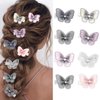 Bartosi Butterfly Hair Clips Butterfly Hair Barrettes Bride Wedding Hair Pins Bridal Hair Accessories for Women and Girls (Pack of 8)