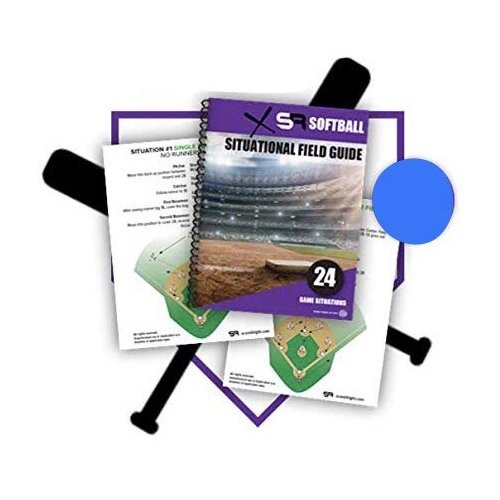 Score It Right Softball Position Sheet, UV Coated Cardstock Paper, 24 Game Situations, 5.25 x 4-Inch