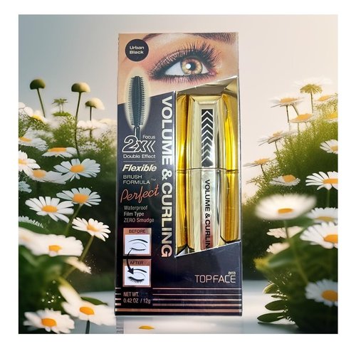 Korea Topface Makeup Products_Volume & Curling Urban Black Mascara 0.42oz/ 12g – Focus 2X Double Effect – Waterproof, Film Type, ZERO Smudge, NO clumping!