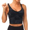 THE GYM PEOPLE Womens Camo Longline Sports Bra Wirefree Padded Medium Support Yoga Bras Gym Running Workout Tank Tops