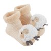 Stephan Baby Rattle Socks, Stripey Cream and White Lambs, Fits 3-12 Months