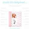 Pearhead Baby Memory Book, First 5 Years Baby Milestone Book, Pregnancy Journal, Newborn Baby Girl Keepsake, With Clean-Touch Ink Pad For Baby's Handprint or Footprint, Pink Chevron