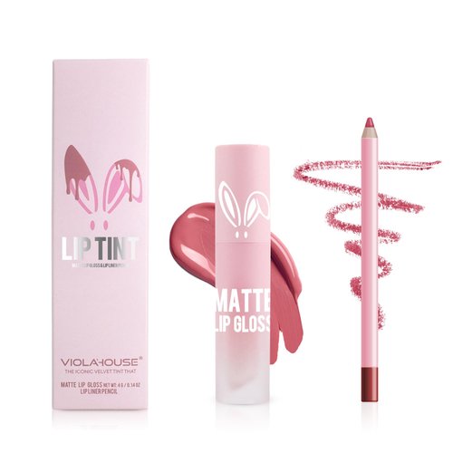VIOLA HOUSE Lipstick Lip Liner Set, Matt Lipstick Liquid, Lip Liner Waterproof and Non-Fading, Nude Lip Liner Lip Gloss. (7)