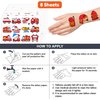 (96 PCS) Firefighter Fire Truck Fireman Temporary Tattoos Themed Birthday Party Decorations Favors Supplies Cute Tattoo Stickers For Children Boys Girls Games School Gifts Rewards Home Activity
