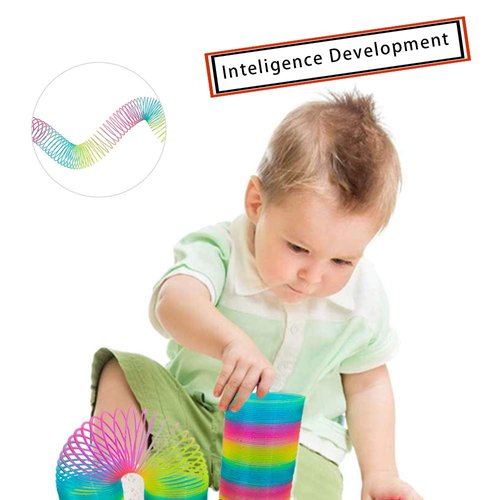 Magic Giant Rainbow Coil Toy - Jumbo Classic Multicolor Coil Spring Toy for Boys and Girls Birthday Christmas Party(4.2 x 4.2 inch)