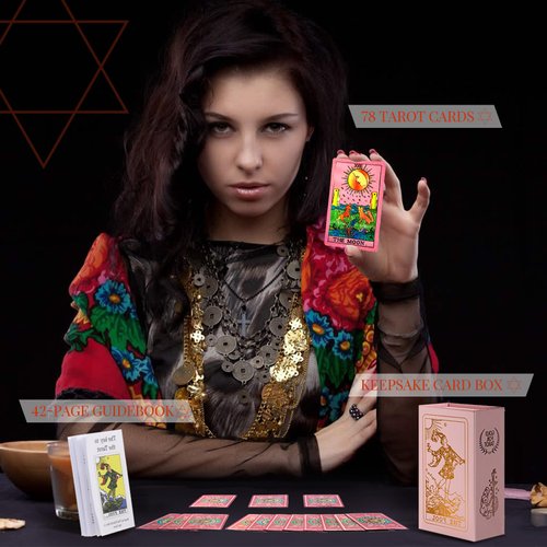 Tarot Cards，Tarot Cards With Guide Book Waterproof Tarot Cards Tarot Gold Foil Tarot Cards for Beginners Tarot Deck Tarot Cards with Meanings on Them Rider Waite Tarot Deck Tarrot Tarot Decks