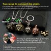 Haxtec Mini Metal DND Dice Set with Hollow Necklace Dice Case Antique Tiny Metal Dice Set D&D Keychain Portable 7PCS Dice Set