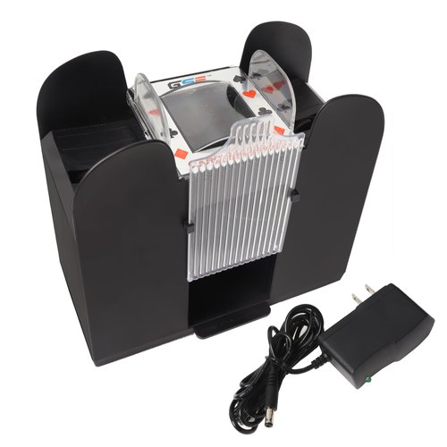 GSE Games & Sports Expert 6-Deck Automatic Card Shuffler, AC/DC-Power & Battery-Operated Electric Shuffler Machines for Playing Cards, Blackjack, Texas Hold'em, Canasta, Bridge, Rummy, UNO