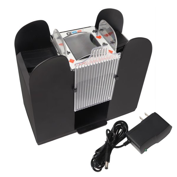 GSE Games & Sports Expert 6-Deck Automatic Card Shuffler, AC/DC-Power & Battery-Operated Electric Shuffler Machines for Playing Cards, Blackjack, Texas Hold'em, Canasta, Bridge, Rummy, UNO