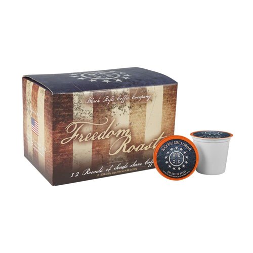 Black Rifle Coffee Company Freedom Blend, Single Serve Coffee Pods, America's Coffee With a Hint of Chocolate and Vanilla Tasting Notes, Supports Veterans and First Responders, Medium Roast, 12 Count