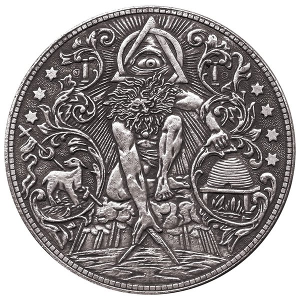 Yuchew Hobo Coin Hobo Nickel Coins Challenge Coin Art Vagrant Coin Collectible Commemorative Coins Antique Silver Plated Collection Lucky Gift (Myth-02)