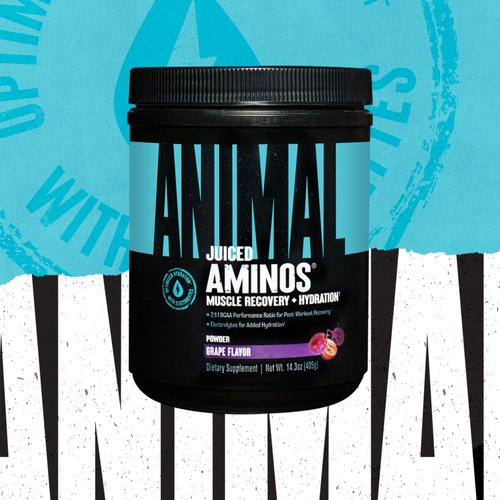Animal Juiced Amino Acids - BCAA Powder EAA Matrix Plus Hydration with Electrolytes and Sea Salt Anytime Recovery and Improved Performance, Grape Flavor, 30 Servings