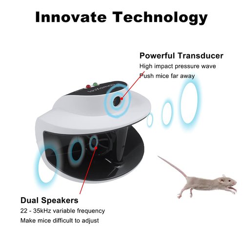 GameXcel Rodent Repellent Indoor Ultrasonic Mouse Repellent,Triple Pest Control Rat Repellent for House with Latest High Impact Wave Technology and Adjustable Power,Pest Repeller for Home, Warehouse