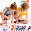 CACASO 108 Pcs Mini Acrylic Paint Set,Washable Paints for Kids,12 Acrylic Paint Strips in 8 Colors,Mini Paint Set with 12 Brushes,Kids Paint Bulk Set for Arts and Crafts,Party Favors,Painting Supplies