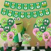 Keroppi Birthday Party Decorations, 83pcs Keroppi Frog Party Supplies with Happy Birthday banner, Cupcake Toppers, Balloons and Stickers for Big-Eyed Frog Theme Kids Birthday Shower Party