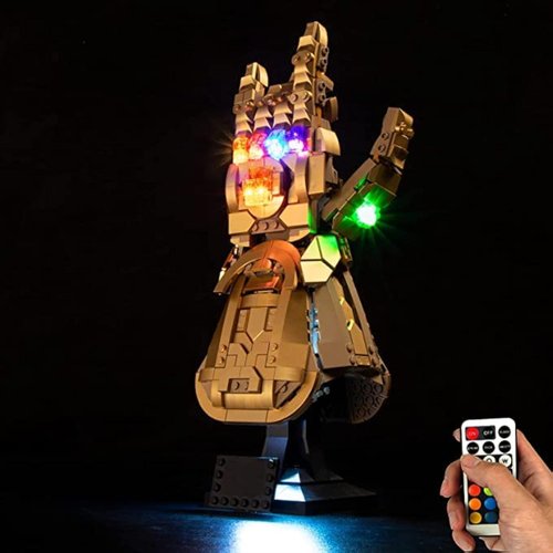 Bourvill led Lights Kit for Lego Infinity Gauntlet 76191 - Lights Set Compatible with Lego 76191 Building Blocks - RC Version (Lights Kit without Model)